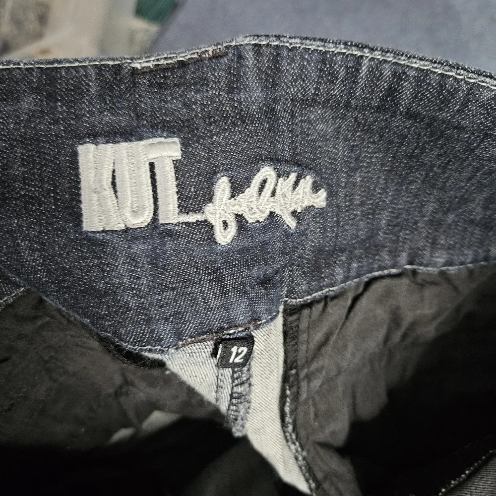 Kut From The Kloth Bermuda Blue Denim Shorts High-rise Size 12 - Picture 6 of 11